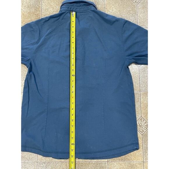 LinkSoul Button Up Shirt Men's (M) Tempus Fugit Short Sleeve Blue Organic Cotton - Picture 4 of 9